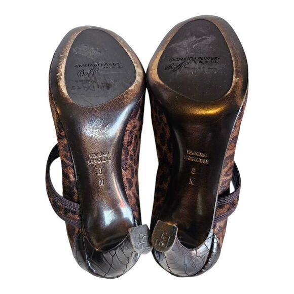 DONALD J PLINER COUTURE Leopard Animal Print Open Toe Heels - Size 8 - Picture 5 of 8